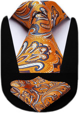 Ties for Men Paisley Tie and Pocket Square Woven Classic Floral Mens Ties Handke