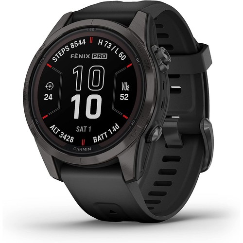 Garmin Fenix 7S Pro Solar, Zafiro, Gris Carbono DLC Titanio, Negro - Imagen 7 de 7