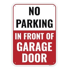 1PC No Parking Do Not Block Garage Door Sign, 14 x 10 Inches - Aluminum