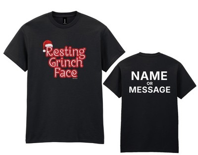 Resting Grinch Face Weihnachten T-Shirt - Personalisiert Name/Text - Erwachsene Kinder