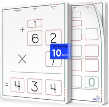 SCRIBBLEDO Multiplication Practice 9"x12" Small White Board Dry Erase Sheets Mat