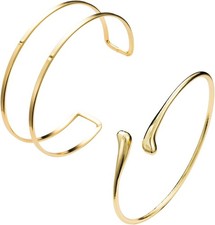 2 Stück Oberarmreif 14K Gold Damen,Verstellbarer Armreif Oberarm 