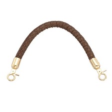 Braided Purse Straps 11.8 Inch Leather Short Handbag Handle Brown