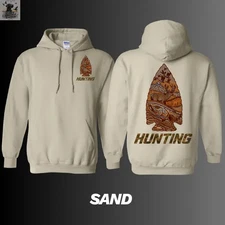 Hunting Arrowhead hoodie - 2 sided - Unisex Hunter Arrow hoodie, Vintage Mountai