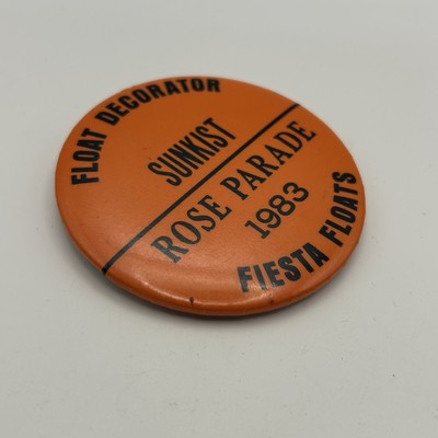 Vintage 1983 Sunkist Pasadena Rose Parade Float Decorator Fiesta Floats Pin