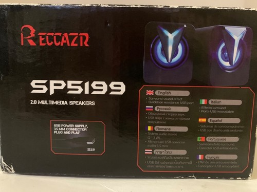 Reccazr SP5199 2.0 Multimedia USB Speakers With 3.5mm Plug & Stereo Surround - Picture 6 of 6