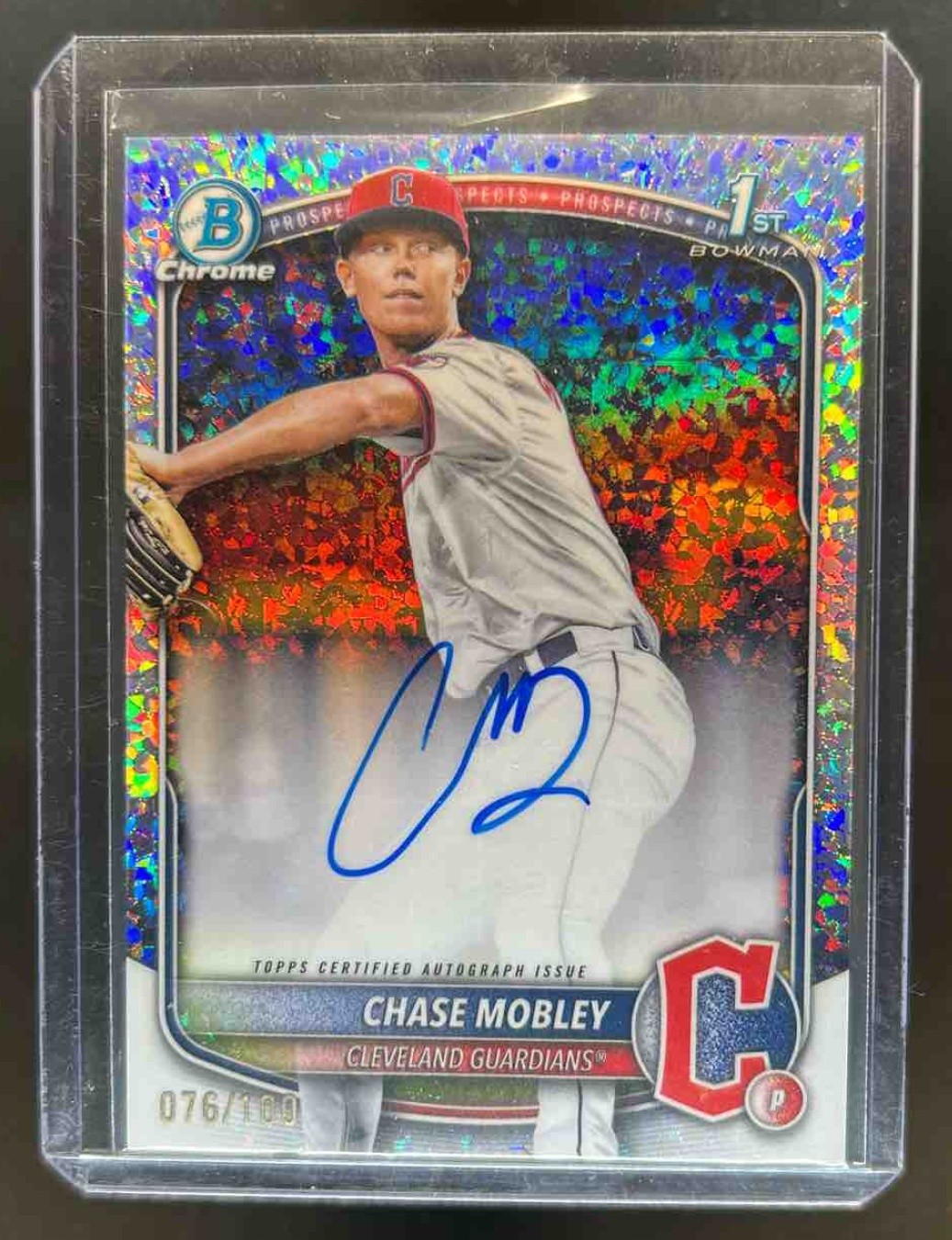 2025 Bowman Chase Mobley Chrome Auto Mini-Diamond Refractor 1st Prospect #76/100