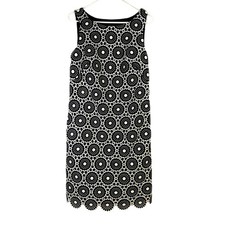 Talbots Navy Shift Dress with White Lace Overlay Size 4 1340