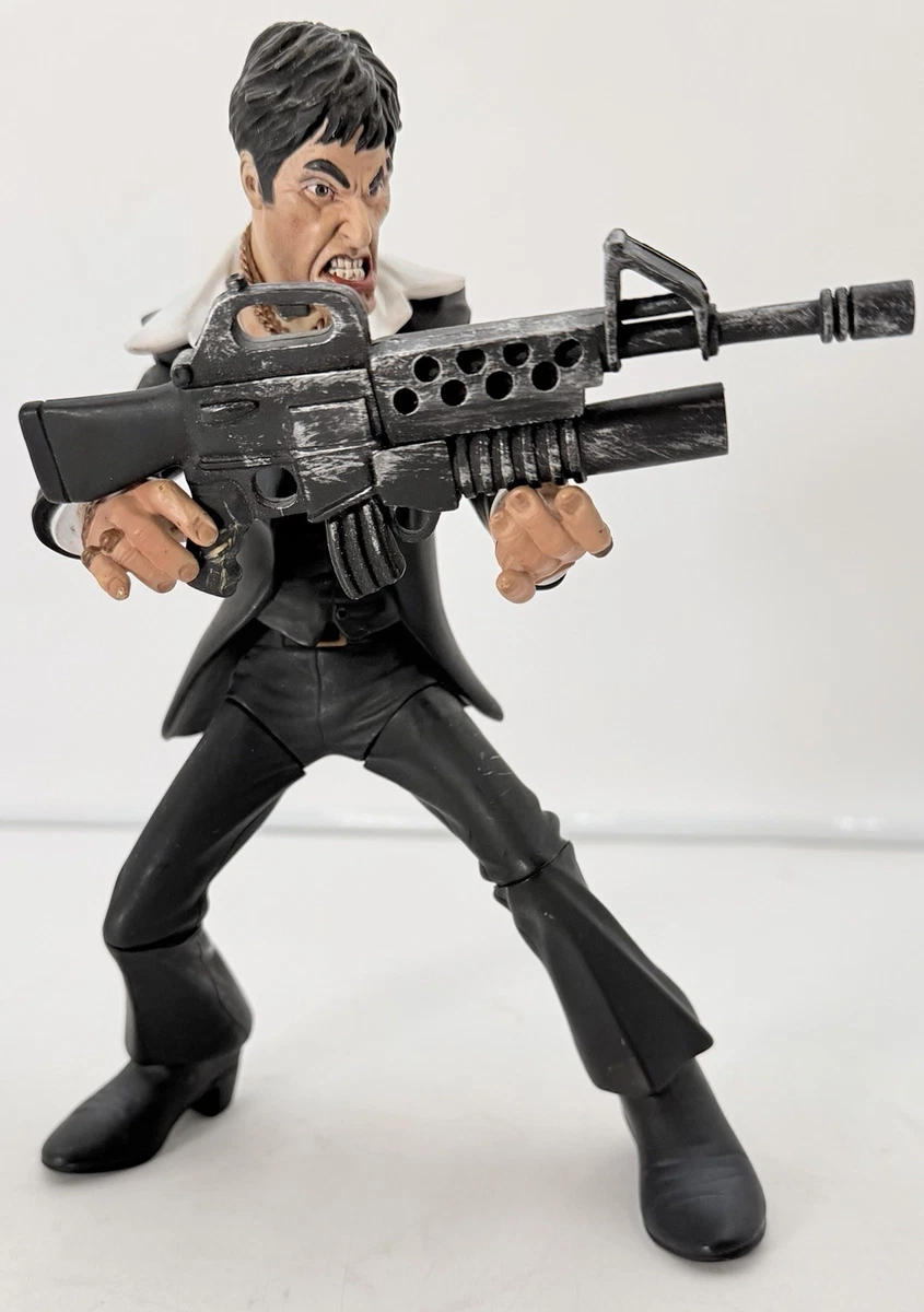 Figurine Deluxe Scarface - Tony Montana (Al Pacino) ''The Runner'' Mezco 2008 avec ses accessoires - Jeux & Jouets