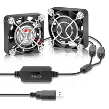 Wathai 2Pcs 40Mm USB Cooling Fan 5V 4010 Mini PC Fan with Speed Controller