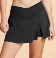 Blogilates Women's Crisscross Slit Skort Size 2X Skirt Athleisure Black