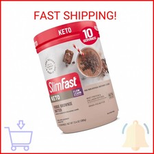 SlimFast Keto Meal Replacement Shake, Fudge Brownie Batter, Low Carb Keto Protei