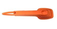 Tupperware Vintage Orange Nesting Measuring Spoons with D Ring