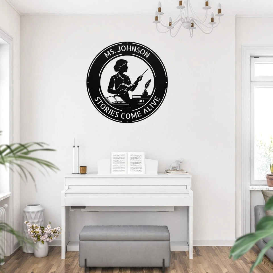 Personalized Ms Literature Teacher Metal Sign Custom Classroom Wall Decor Gift - Image 3 of 4