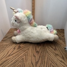 FAO Schwarz GLOW BRIGHTS Unicorn Plushie 17  w/ LED Lights  Sound Stuffed Plush