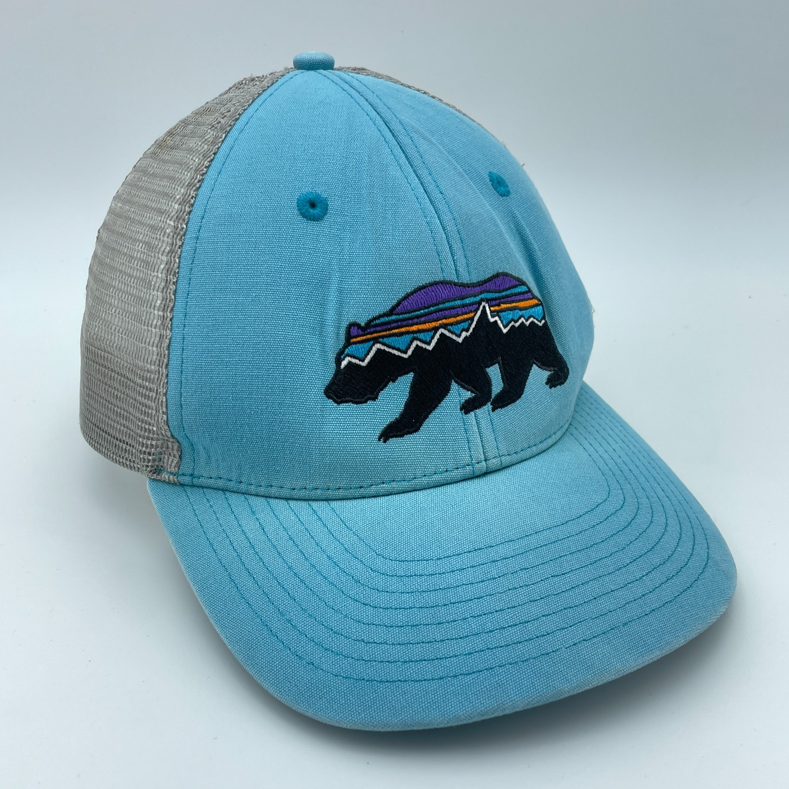 Unisex All Blue Bear Logo Organic Cotton Mesh Teal Outdoor