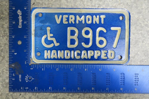 Vermont License Plate Tag VT Handicapped Placard Wheelchair Windshield #B967
