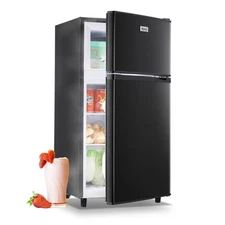 WANAI Compact Refrigerator with Inner Freezer 3.2 Cu.Ft Dual Door Mini Fridge