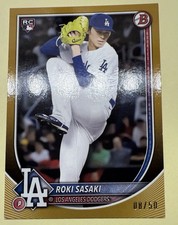 2025 Bowman Chrome Roki Sasaki Gold Refractor /50 RC #12 Dodgers Rookie Card