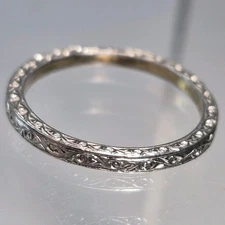 Antique Art Deco 18K Gold& Plat PLB Orange Blossom Wedding Band Ring Sz 9.5 Mens