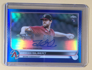 2022 TOPPS CHROME TYLER GILBERT WHITE SOX BLUE REFRACTOR AUTO #138/150 FREE S&H!