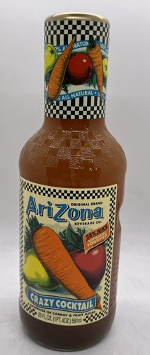 Ungeöffnete Vintage Arizona Beverage Company Crazy Cocktail versiegelte Glasflasche Tee