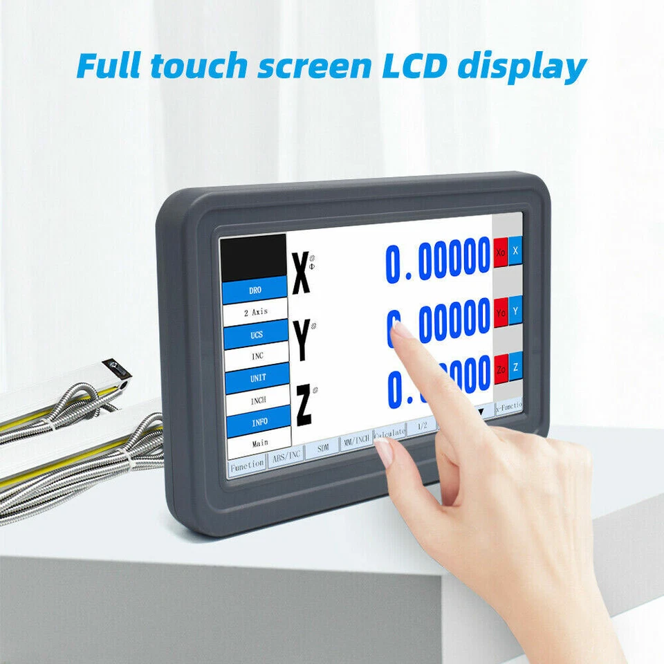 3/4 Achsen Digitalanzeige LCD DRO Touch Screen Anzeige 5µm Lineare Skala Scale - Bild 4 von 4