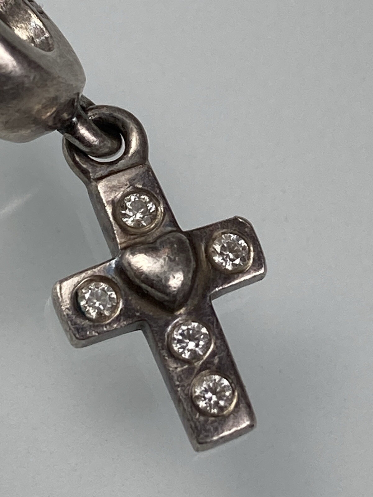 Pandora Sterling 925 Solid Silver Iced Cross ALE … - image 2