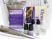 DELUXE Henna Starter Kit for Beginners Mehndi Tattoo Powder Cones Book Transfer