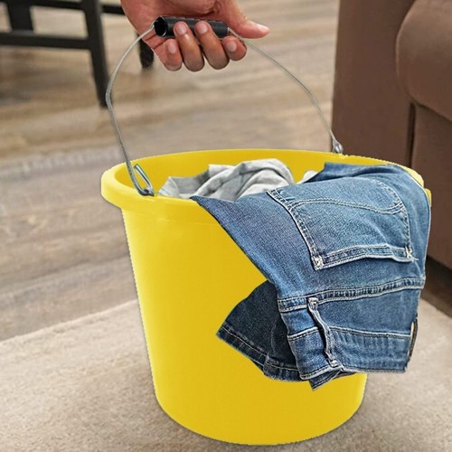 3 x 14L/3 Gallon Yellow Plastic Builder's Bucket Metal Handle Water/Feed Storage - Picture 10 of 15