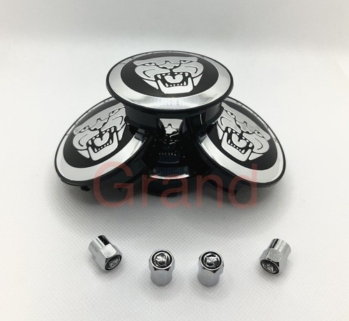 Jaguar Wheel Center Caps Black &Air Caps 59mm S-Type X-type XF XJ8 XEL XJ XK - Picture 4 of 15