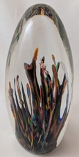 Vintage Strathearn Scotland Art Glass Paperweight Tropic 5 1/2 "