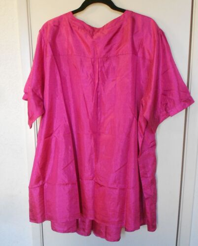Roaman's. Dunkelrosa Kurzarm Pullover Oberteil, Gr. 28W - Bild 3 von 4