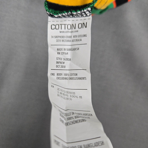 Cotton On T-Shirt Men XL Graphic Stripe T-Shirt Short Sleeve Casual Urban Street - Picture 5 of 8