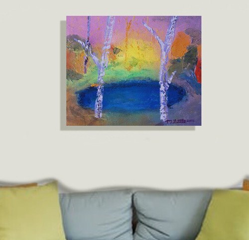 Original 26”x30” Acryl, signiert, abstrakt - Bild 3 von 4