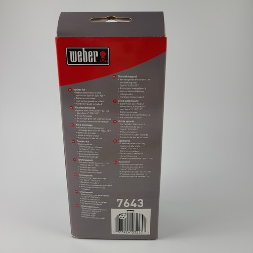 Genuine Weber 7643 Igniter Kit - Fits Spirit 220 & 320 w/ front mounted controls - Picture 4 of 10