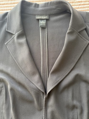 Lane Bryant Women’s Crop Blazer Size 24 Black 3/4 Sleeve Jacket Office Career - Picture 9 of 18