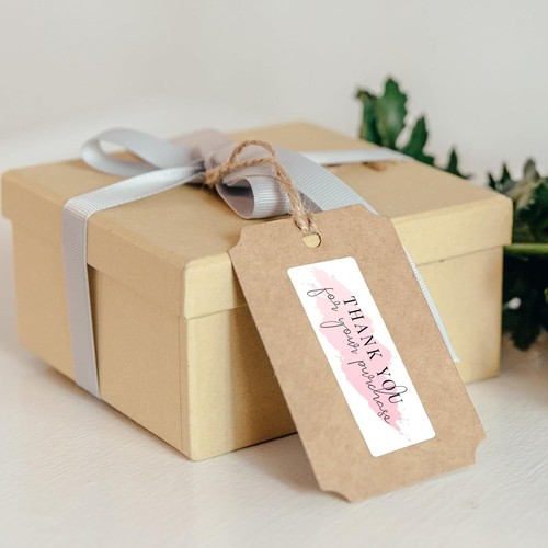 3 rollos 1x3 pulgadas gracias por tu pedido pegatinas para embalaje regalos rosa - Imagen 5 de 9