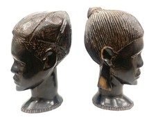 JOLIE PAIRE DE STATUES AFRICAINES EN ÉBÈNE