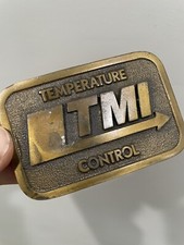 Vintage Brass TMI Temperature Control Belt Buckle NL