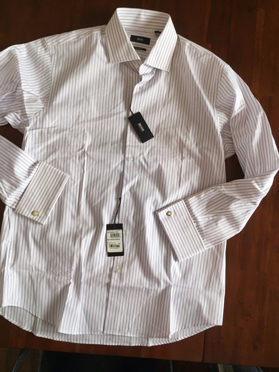 hugo boss french cuff dress shirt HUGO BOSS THE REGULAR FIT FRENCH CUFF SHIRT( 16 32-33) $ 225