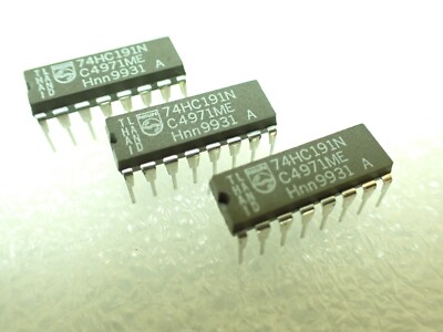74HC191N (5 CHIPS PRO VERKAUF) PHILIPS 4 BIT, BINÄRER UP/DOWN COUNTER 74HC191 DIP16