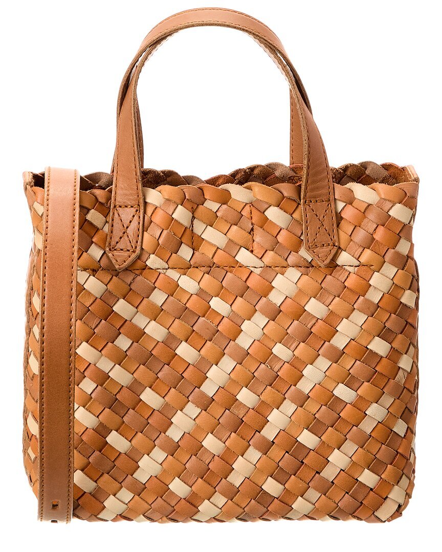 Madewell The Transport Женское кроссбоди из плетеной кожи коричневого цвета