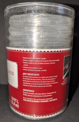 Holiday Time 18 ft Clear Crystallized Rope Lights Indoor/Outdoor! New in Box! - Picture 2 of 4