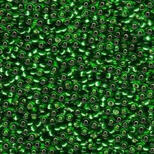 Miyuki Seed Beads 11/0 Silver Lined Green 11-16 Glass 24 grams Size 11 Round