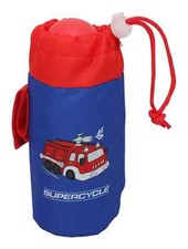 Supercycle Aluminum Kids' Bike Water Bottle w/Cage/Holder, BPA Free, Blue, 400-m
