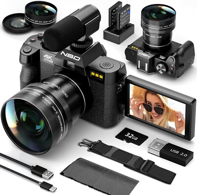 NBD Digitalkamera 4K 48MP 16X Videokamera Autofokus WiFi App Control für YouTube