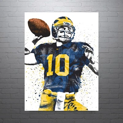 Tom Brady Michigan Wolverines Sports Print, Man Cave