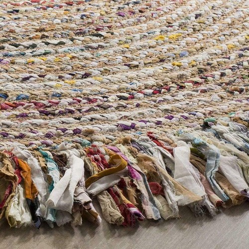 Rug 100% Natural Jute & Cotton Braided Style Reversible Round Rustic Look Rug - Picture 2 of 10