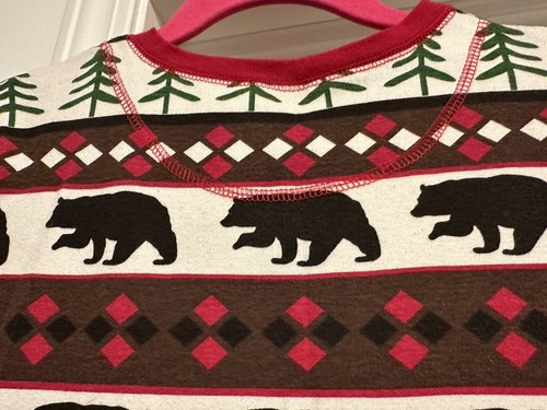 LAZY ONE PAJAMAS/LONG JOHNS BEAR ESSENTIALS w/ Back Flap 100% Cotton sz 12 NEW - Picture 6 of 8